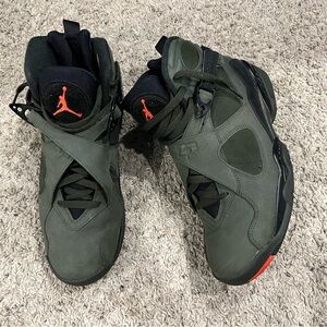 Jordan 8 Men's Olive and Black Sneakers